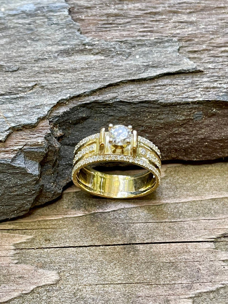 Re- Purposed Wedding Band Ensemble with separate diamond band