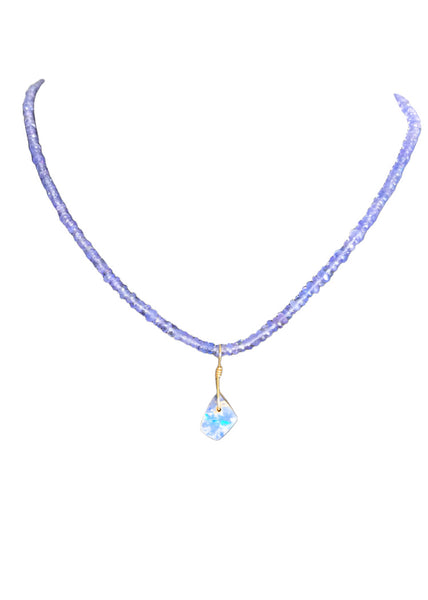 Handcut opal pendant and tanzanite necklace SOLD OUT
