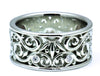Flowing Filigree 19K White Gold Wedding Band