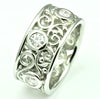 Flowing Filigree 19K White Gold Wedding Band