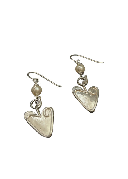 Lead With Your Heart Sterling & Pearl Earrings