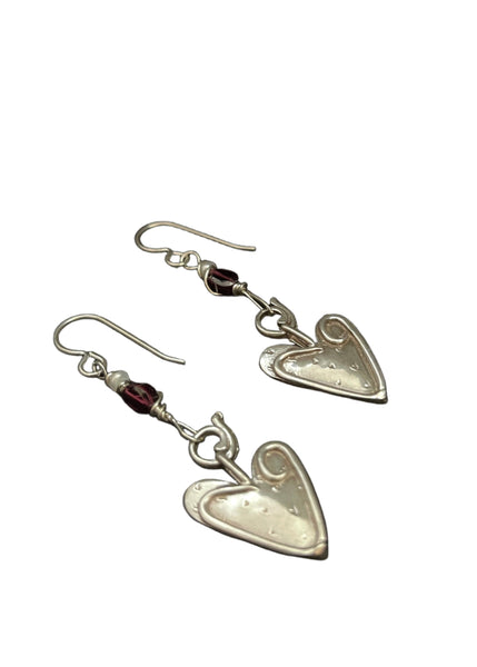 Lead With Your Heart Garnet & Pearl Earrings