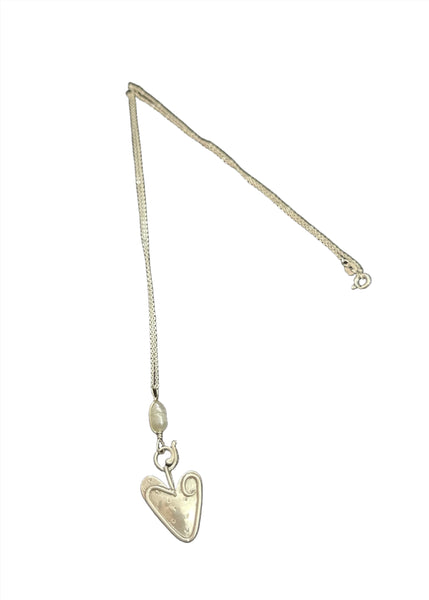 Lead With Your Heart Sterling & Pearl Necklace