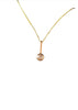 White Sapphire 14K Yellow Gold  Pendant & Chain