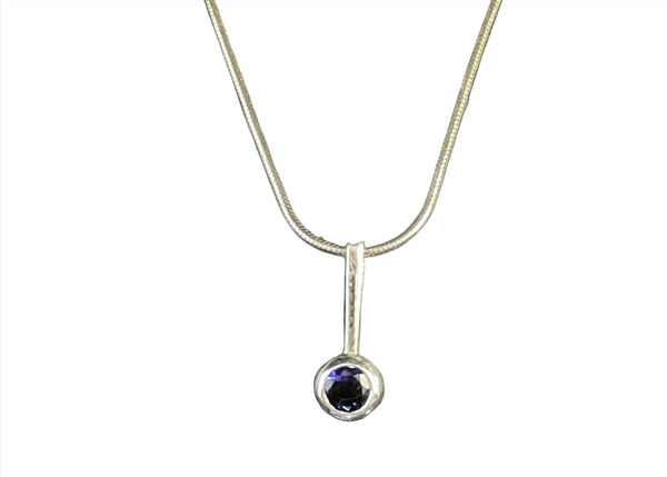 IOLITE drop Sterling Silver Necklace