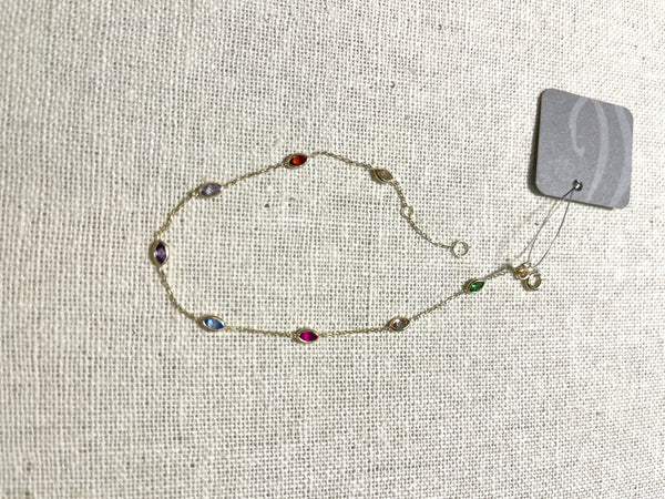 10K Yellow Gold Marquee Gemstone Garland Bracelet