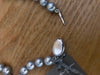 Handknotted Silver- Gray Pearl & Smokey Quartz Pendant & Necklace