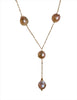 Copper Sunset Glow: Handwoven Gold Baroque Pearl Necklace