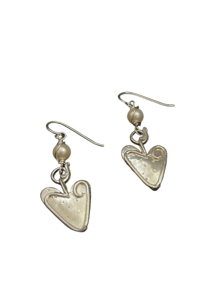 Lead With Your Heart Sterling & Pearl Earrings SOLD OUT