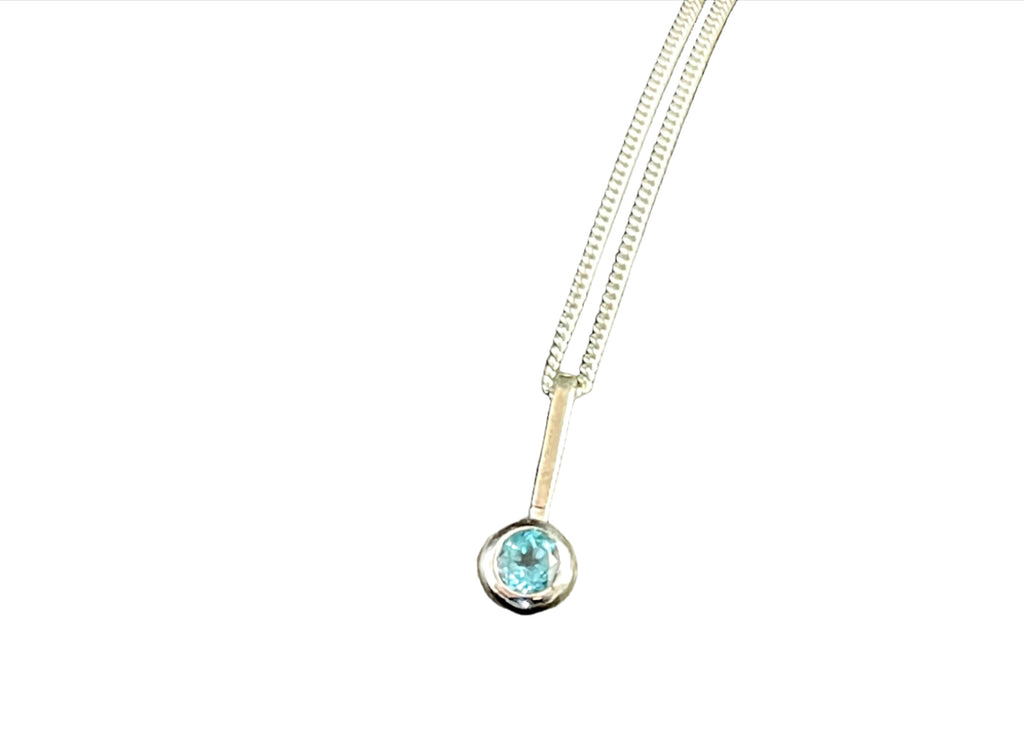 Blue Topaz Sterling Drop Pendant