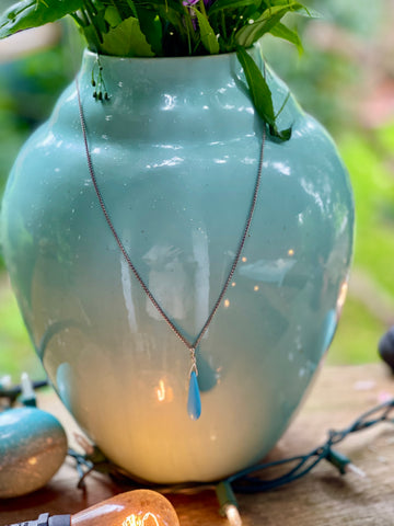 Sleeping Beauty Turquoise Tear-drop Necklace